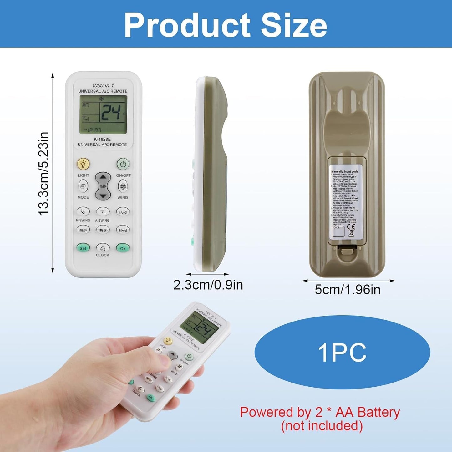 Universal Air Conditioner Remote Controller -K-1028E