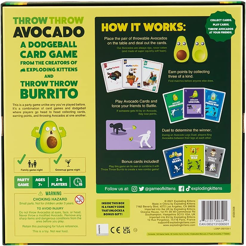 Exploding Kittens Throw Throw Avocado 2-6 Players