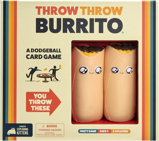 Exploding Kittens Presents Throw Throw Burrito - A Dodgeball Card Game - Family Card Games for Adults, Teens & Kids - 2-6 Players - Ages 7 and Up