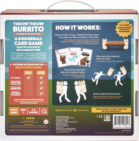 Throw Throw Burrito Extreme Outdoor Edition by Exploding Kittens - 2-6 Players - Ages 7+ - 15 Minutes to Play